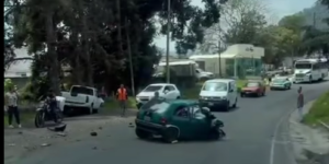Choque múltiple en Coacoatzintla deja un lesionado
