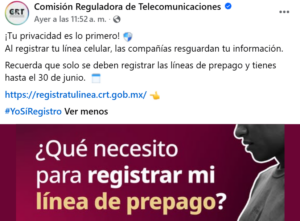 CRT aplicará suspensión de líneas