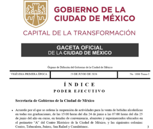 Ley Seca en CDMX del 24 al 25 de junio