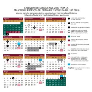 Dan a conocer SEV Calendario Escolar 2026-2027; inicia el 31 de agosto