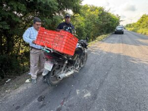 Muere motociclista tras choque contra taxi en la carretera Tuxpan-Tamiahua