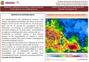 Onda tropical 33 traerá lluvias a Veracruz