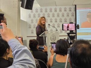 Fiscal General Lisbeth Aurelia Jiménez Aguirre defiende autonomía de la Fiscalía y afirma que las investigaciones se sustentan en pruebas, no en intereses políticos