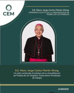 Patrón Wong deja Xalapa y será arzobispo de Puebla