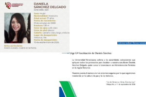 UV pide intensificar búsqueda de estudiante