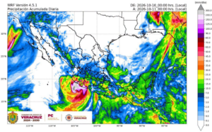 Lluvias y tormentas continuarán en Veracruz