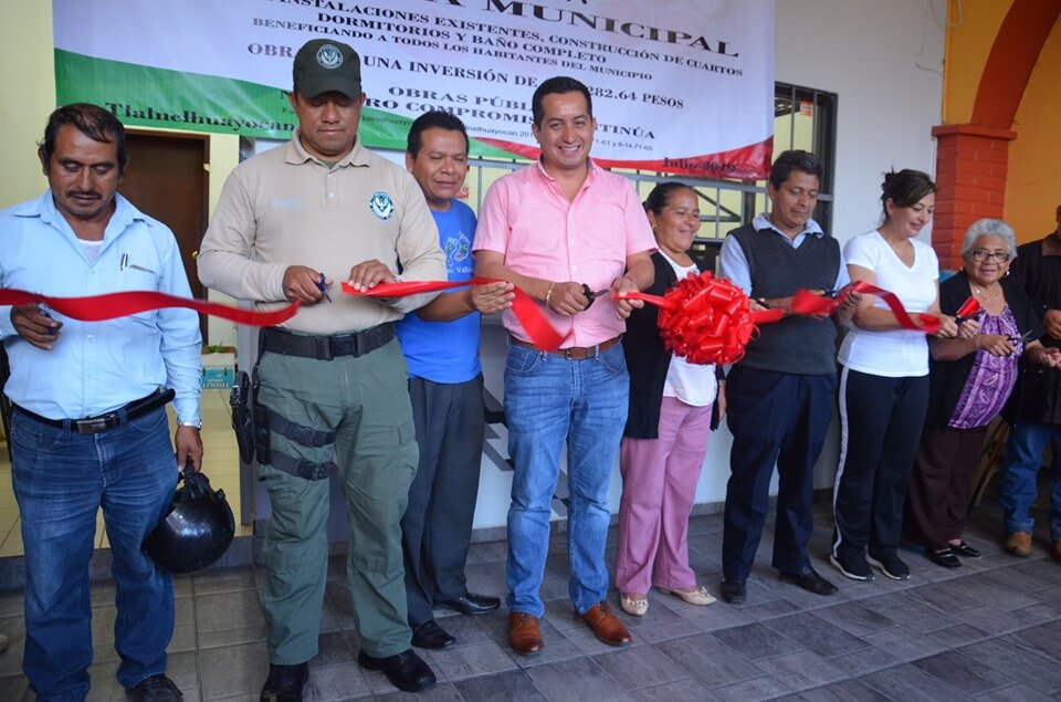 Este miércoles, el alcalde de Tlalnelhuayocan, David Ángeles Aguirre inauguró la remodelación y ampliación del módulo de seguridad pública de la Fuerza Civil en la cabecera municipal.
