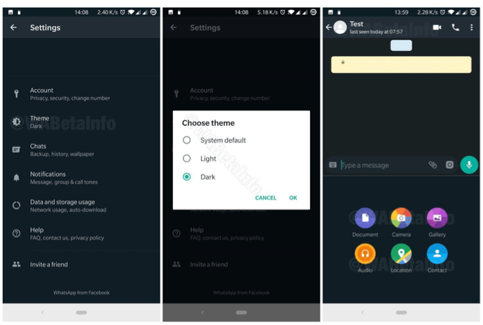 Hace unos días, la plataforma WhatsApp en configuraciones por parte de IOS y Android, otorgó a sus consumidores la posibilidad en sus funciones de instalar “el modo oscuro” y este se expande al servicio de mensajería inteligente.