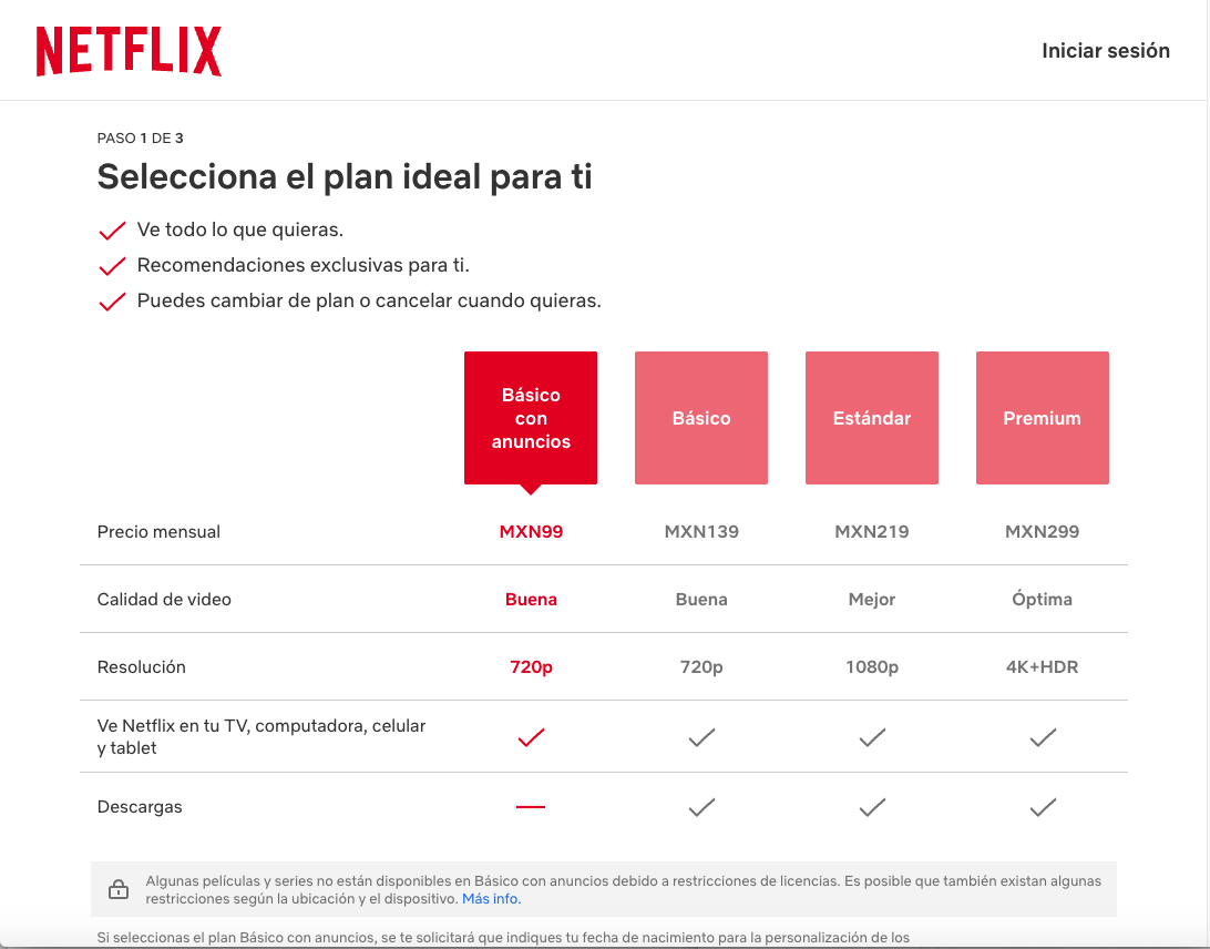 Llega el plan más barato de Netflix con anuncios; cuesta 99 pesos