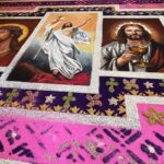 Tapetes artísticos embellecen Cosoleacaque previo a la celebración de Semana Santa
