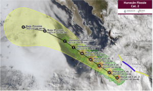 Flossie es huracán categoría 2, ocasionará lluvias en Colima y Michoacán