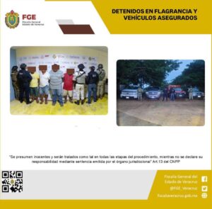 Fuerzas federales y estatales detienen a 4 personas, aseguran inmuebles y vehículos en Isla, Ver