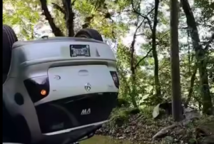 Volcadura en la carretera San Marcos–Teocelo