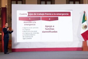 Gobierno de México presenta 4 ejes de trabajo para atender emergencia por inundaciones en 5 estados 