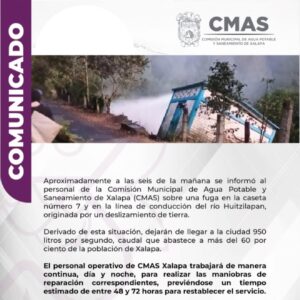 Deslizamiento de Tierra Causa Fuga Mayor en Xalapa