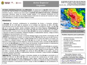Emiten Aviso Especial por vaguada que provocará lluvias intensas en Veracruz