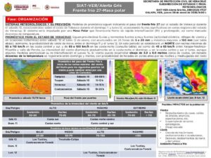 Alerta Gris activada: Frente Frío 27 trae bajas temperaturas y lluvias fuertes