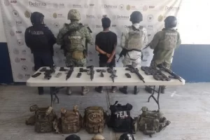 Enfrentamiento en Cuichapa; un menor detenido y armas aseguradas