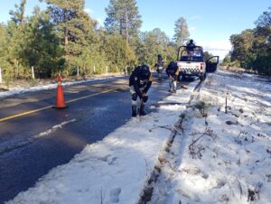 Ante nevadas, Guardia Nacional refuerza seguridad vial