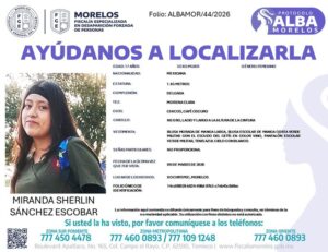 Activan Protocolo Alba en Morelos por desaparición de otra estudiante
