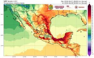 Persiste ola de calor en Veracruz; baja probabilidad de lluvias durante la semana