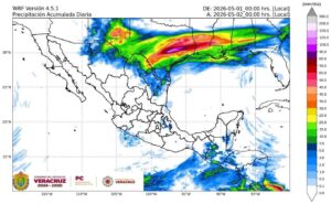Activan Alerta Gris en Veracruz por frente frío 48; prevén lluvias y vientos fuertes