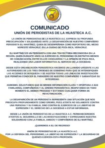 Periodistas piden esclarecer desaparición de Eli Martínez