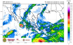Prevén más lluvias y evento de norte en Veracruz para el fin de semana