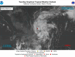 Vigilan desarrollo de perturbación tropical AL92 en el Golfo