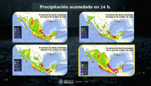 Veracruz enfrentará lluvias intensas durante el fin de semana