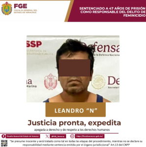 Sentencian a 47 años a feminicida en Veracruz
