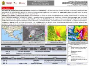 Mantiene frente frío 2 lluvias y evento de Norte en Veracruz